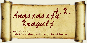 Anastasija Kragulj vizit kartica